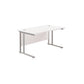 Office Desk with 3 Drawer Mobile Pedestal in a White Finish image 1