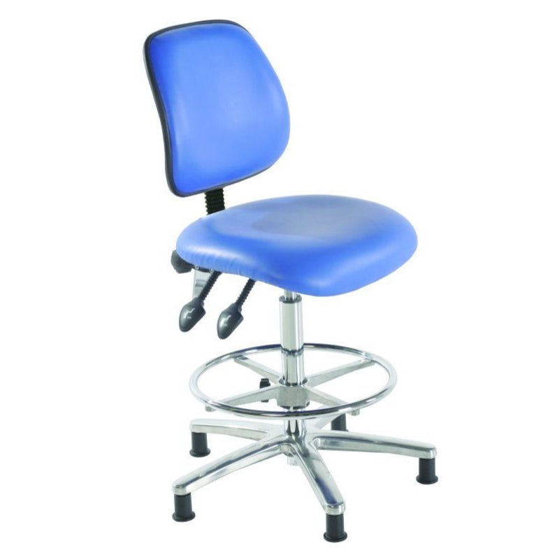 Chrome Medium Back Vinyl Draughtsman Chair