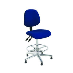 Chrome Medium Back Fabric Draughtsman Chair