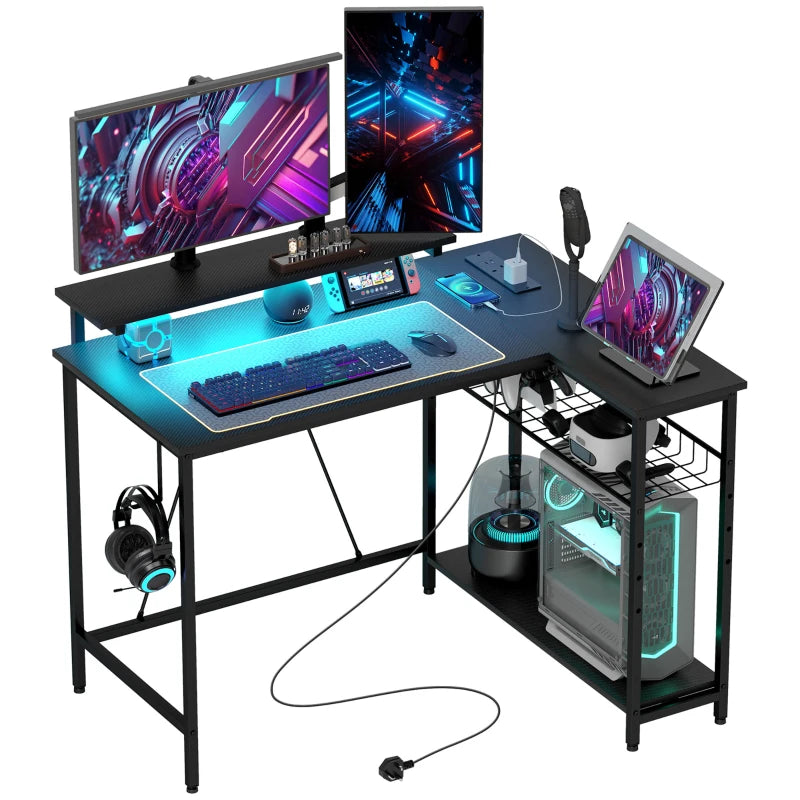 Reversible 'L' LED Light Gaming/Work Desk