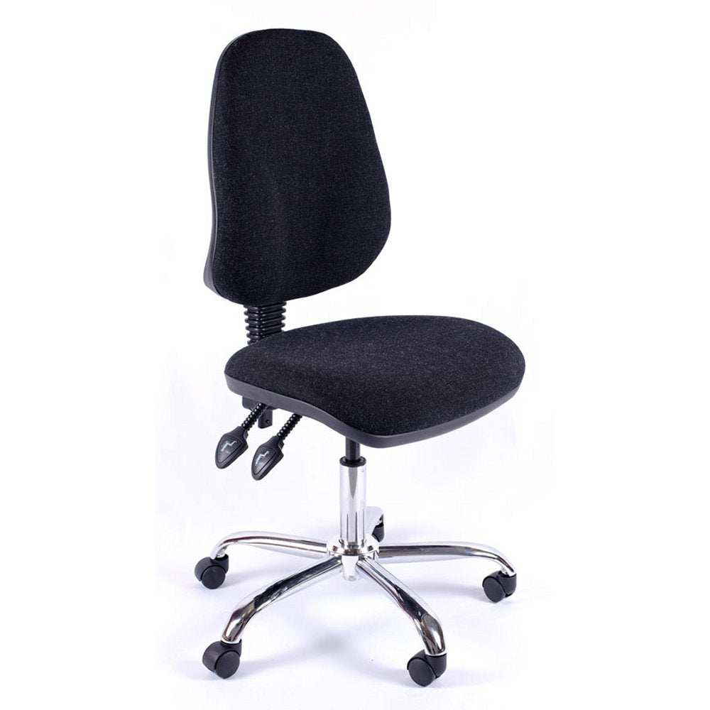 Juno Chrome High Back Fabric Office Chair