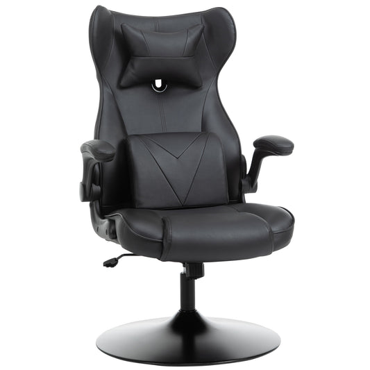 Video Game Chair with Lumbar Support, Racing Style Chair, Black