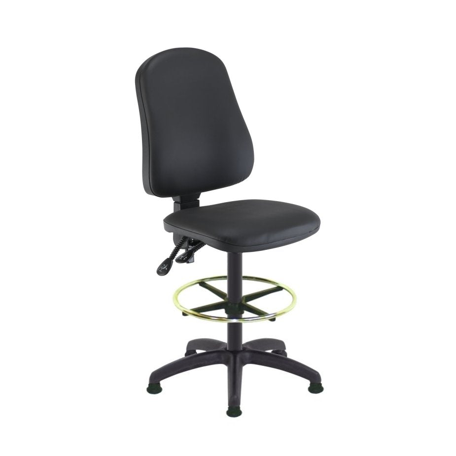 Lab Space - Mist Vinyl Draughtsman Chair