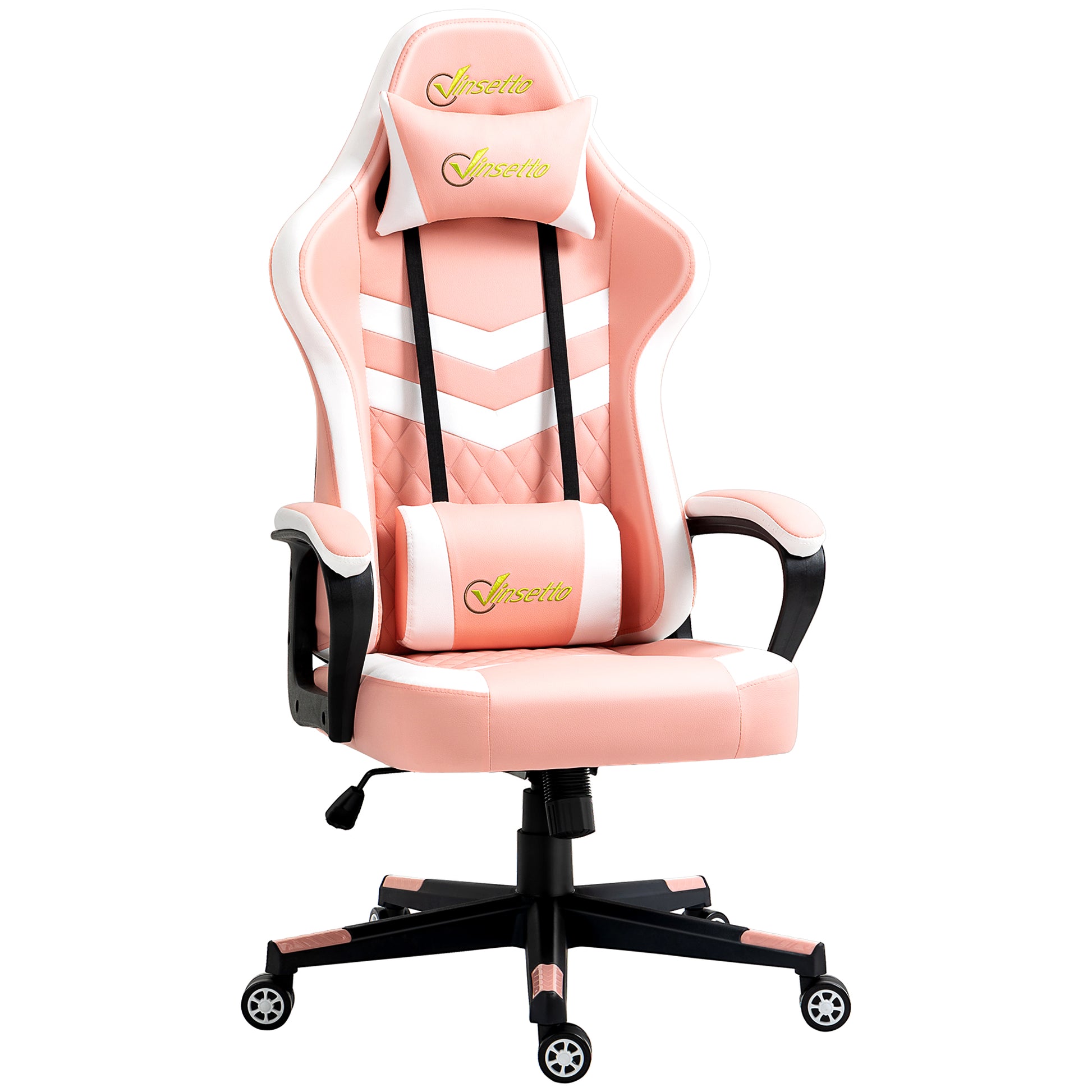 Gaming Chair, Computer Desk Chair with Lumbar and Headrest, Pink