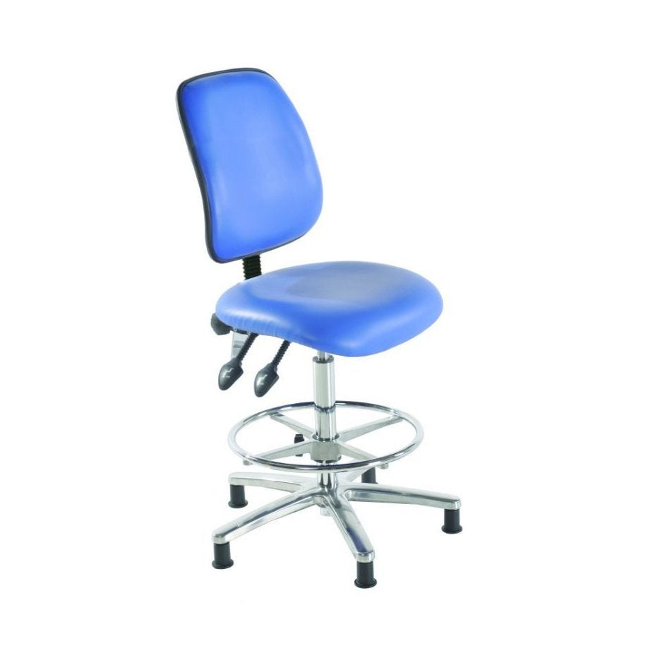 Chrome High Back Vinyl Draughtsman Chair